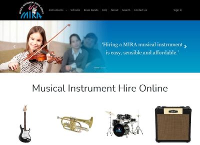 MIRA Musical Instrument Hire Website